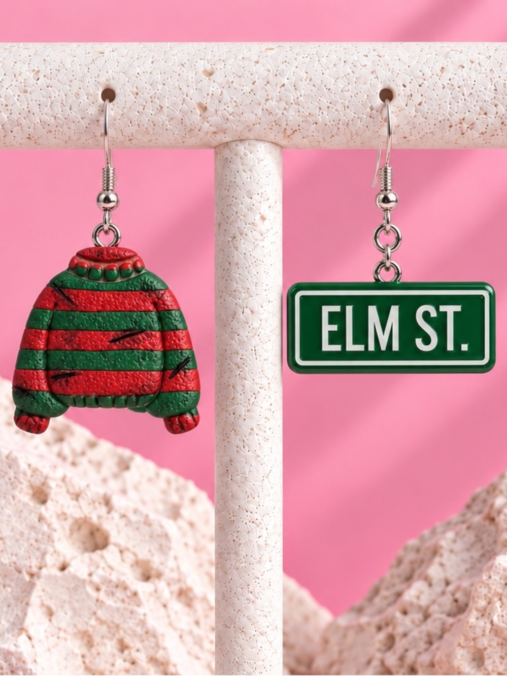 Freddy Knitty — Nightmare on Elm Street — Halloween — Handmade Earrings
